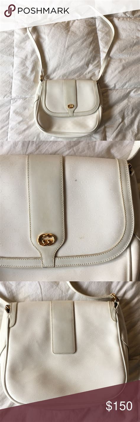 white gucci bag reviews|vintage Gucci white shoulder bag.